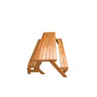 Banco Que Vira Mesa 1,8m Ripada Com Stain + Par De Banquetas