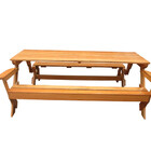 Banco Que Vira Mesa 1 8m Madeira De Lei Ripada Com Verniz + A