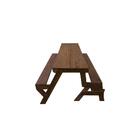 Banco Que Vira Mesa Angelim Pedra Com Verniz - 1,5 Metros