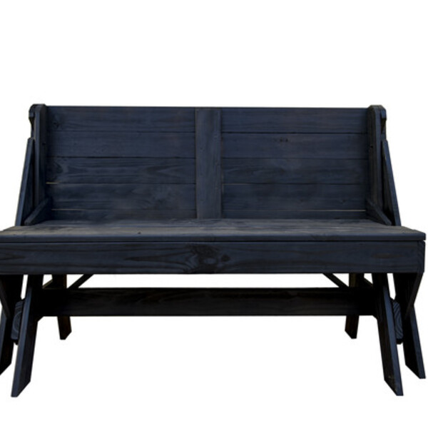 Banco Que Vira Mesa Preto Com Par De Banquetas - 1 1 Metros