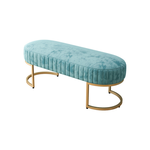 Banco Recamier Base Em Aço Dourado Glow Zahav Veludo Preto