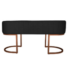 Banco Recamier Estofado Luana Base Bronze Veludo Preto - Mont