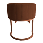 Banco Recamier Estofado Luana Base Bronze Veludo Terracota -