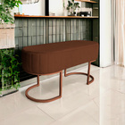 Banco Recamier Estofado Luana Base Bronze Veludo Terracota -