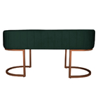 Banco Recamier Estofado Luana Base Bronze Veludo Verde - Mont