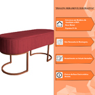 Banco Recamier Estofado Luana Base Bronze Veludo Vermelho - M