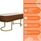 Banco Recamier Estofado Luana Base Gold Veludo Bege/pu Carame