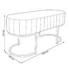 Banco Recamier Estofado Luana Base Gold Veludo Cinza - Montan