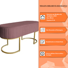 Banco Recamier Estofado Luana Base Gold Veludo Rosê - Montana