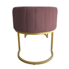 Banco Recamier Estofado Luana Base Gold Veludo Rosê - Montana
