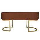 Banco Recamier Estofado Luana Base Gold Veludo Terracota - Mo