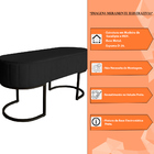 Banco Recamier Estofado Luana Base Preta Veludo Preto - Monta