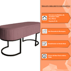 Banco Recamier Estofado Luana Base Preta Veludo Rosê - Montan