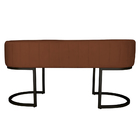 Banco Recamier Estofado Luana Base Preta Veludo Terracota - M