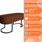 Banco Recamier Estofado Luana Base Preta Veludo Terracota - M