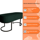 Banco Recamier Estofado Luana Base Preta Veludo Verde - Monta
