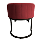 Banco Recamier Estofado Luana Base Preta Veludo Vermelho - Mo