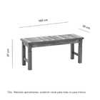 Banco Ripado 1m Madeira Maciça Pátina