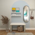 Banco Ripado 80 Para Hall De Entrada Ou Recepção Branco/geneve