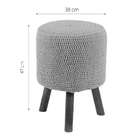 Banco Round Crochê Pé Madeira Rosa E Mel