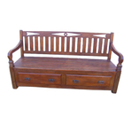 Banco Rústico Caroliny Em Madeira De Demolição Com Gavetas -