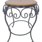 Banco Saia Rococo Banqueta Puff Seat Garden Ferro E Madeira