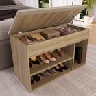 Banco Sapateira Baú Sp080 Madeira Oak - Completa Móveis