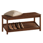 Banco Sapateira Hall Entrada Madeira Quarto Castanho Apoana