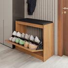 Banco Sapateira Harmonia Madeira Acento Almofadado Corino Pre