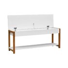 Banco Sapateira Life Com Baú E Prateleira Branco/amêndoa