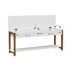 Banco Sapateira Life Com Baú E Prateleira Branco/amêndoa