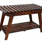 Banco Sapateira Madeira Rústico Natural