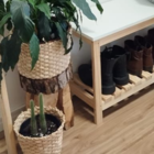 Banco Sapateira Ripada Para Hall / Quarto 55 Cm - Suzy