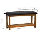 Banco Sapateira Viena Madeira Maciça Assento Estofado Corano