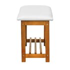 Banco Sapateira Viena Madeira Maciça Assento Estofado Corano