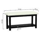 Banco Sapateira Viena Madeira Maciça Assento Estofado Corano