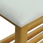 Banco Sapateira Viena Madeira Maciça Assento Estofado Linho N