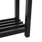 Banco Sapateira Viena Madeira Maciça Assento Estofado Preto/b