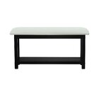 Banco Sapateira Viena Madeira Maciça Assento Estofado Preto/b