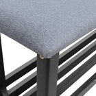 Banco Sapateira Viena Madeira Maciça Assento Estofado Preto/c