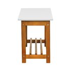 Banco Sapateira Viena Madeira Maciça Assento Madeira Amêndoa/