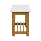 Banco Sapateira Viena Madeira Maciça Assento Madeira Natural/