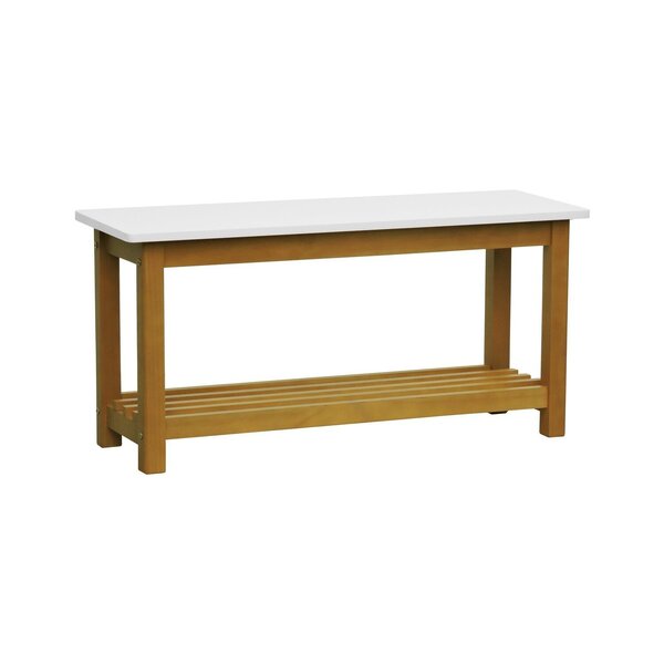 Banco Sapateira Viena Madeira Maciça Assento Madeira Natural/