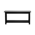 Banco Sapateira Viena Madeira Maciça Assento Madeira Preto