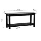 Banco Sapateira Viena Madeira Maciça Assento Madeira Preto