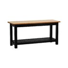 Banco Sapateira Viena Madeira Maciça Assento Madeira Preto/am