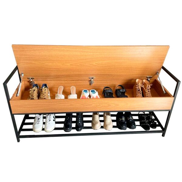 Banco Shoes Sapateira Baú Hall Frente Cama Mad Jac Pto 2m