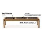 Banco Trançado 180cm P/área Externa Coberta Eucalipto - Jato