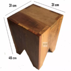 Banco Volp Quadrado Banqueta Puff Seat Garden Madeira De Demo