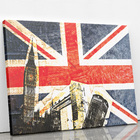 Bandeira Grã-bretanha Cidade Londres Quadro Canvas 100x70cm